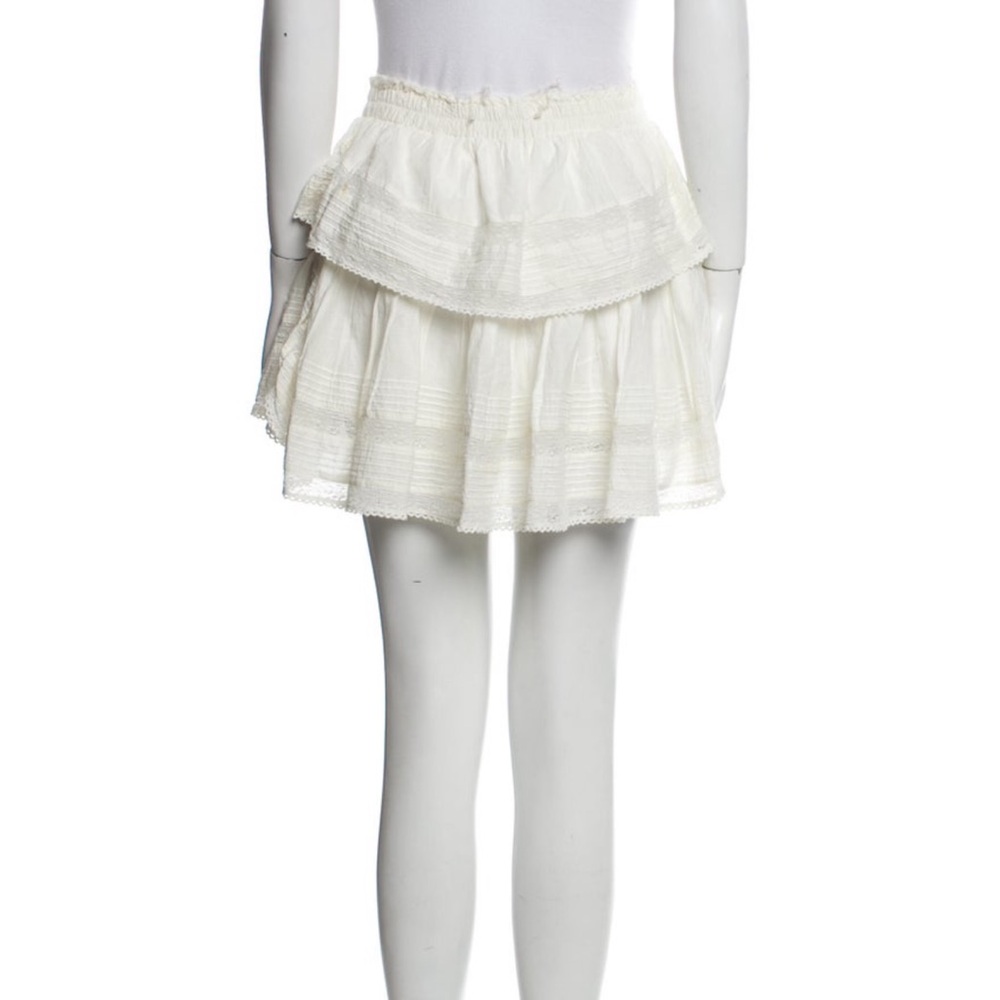 LoveShackFancy White Mini Ruffle Skirt